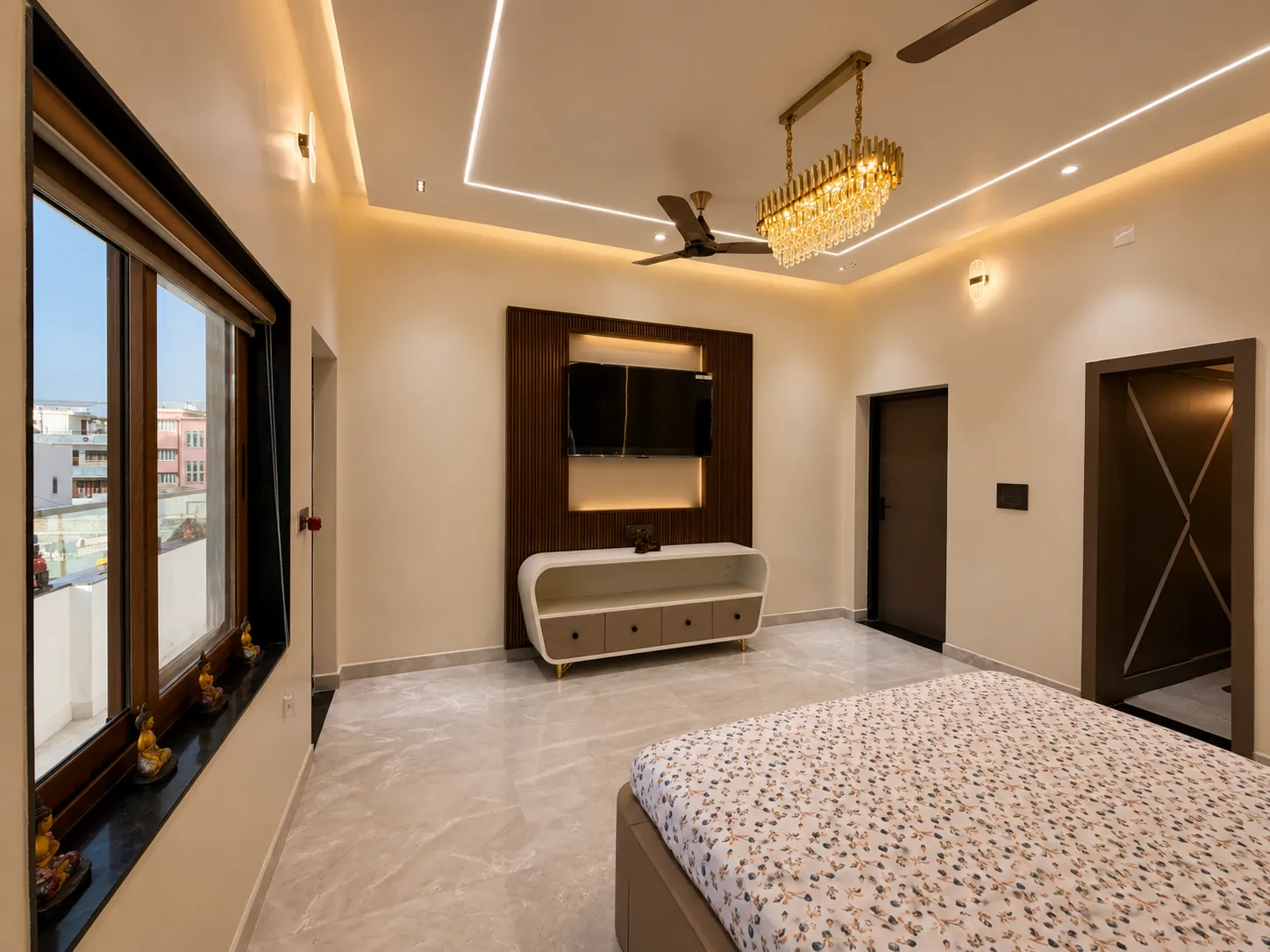 Interior detailing — the exterior's rhythm carried inward.